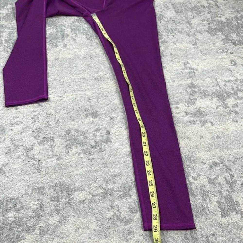 Fabletics Salar Printed PowerHold Leggings Heathered Purple Full Length 29”
